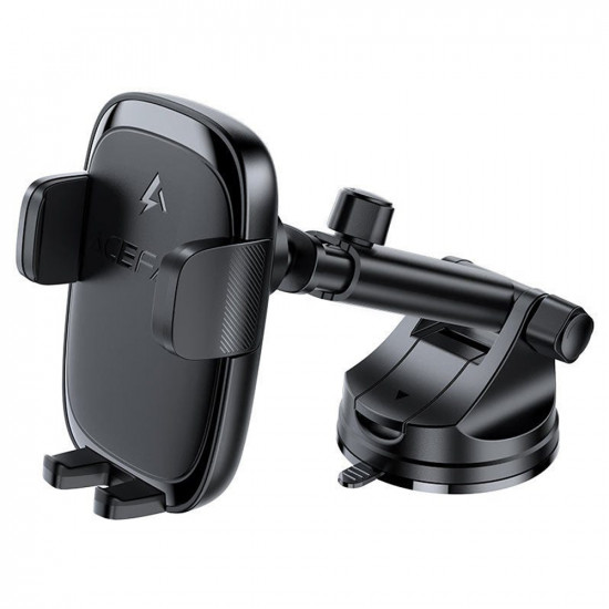 Acefast Car Holder with Wireless Charging (D49) for Dashboard, Magnetic Grip, Lock Clip, 15W, for 4.7 6.9" Phones Black