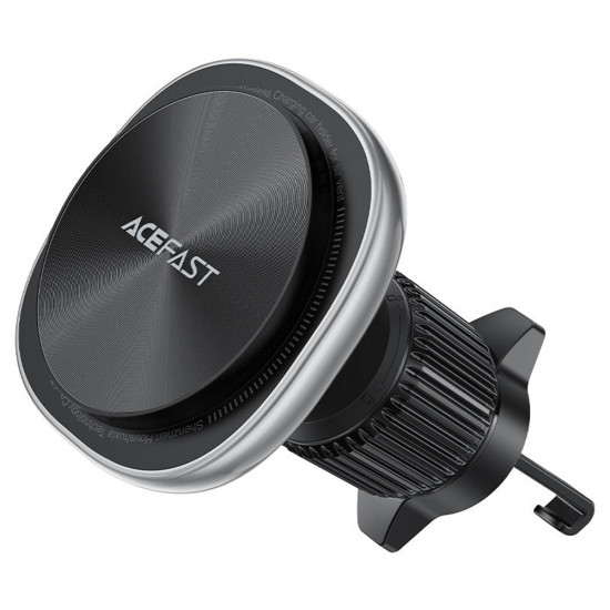 Acefast Car Holder with Wireless Charging (D41) for Air Vent, Magnetic Grip, USB C, 15W, for 4.7 6.9" Phones Silver