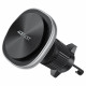 Acefast Car Holder with Wireless Charging (D41) for Air Vent, Magnetic Grip, USB C, 15W, for 4.7 6.9" Phones Silver