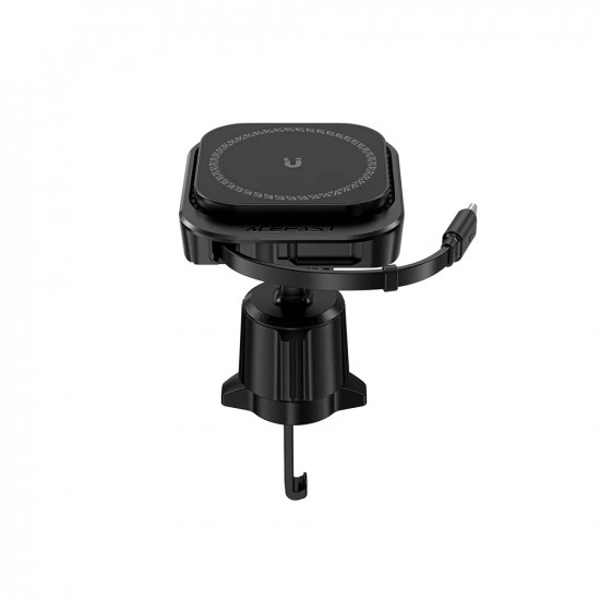 Acefast Car Holder with Wireless Charging (D32) for iPhone, MagSafe, Retractable Cable, for Air Vent, USB C, 85cm Black
