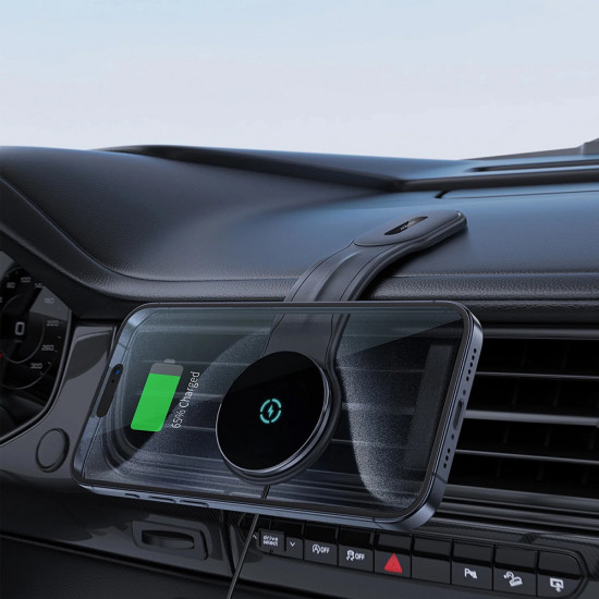 Acefast Car Holder with Wireless Charging (D21) MagSafe, for Dashboard, Magnetic Grip, Fast Charging, 9V/3A, 15W Black Acefast Car Holder with Wireless Charging (D21) MagSafe, for Dashboard, Magnetic Grip, Fast Charging, 9V/3A, 15W Black