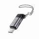 Acefast Adapter (J9) with Digital Display, Type C to USB C, 480Mbps, 20V/5A, Fast Charge, Data Transmission Metal Gray