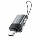 Acefast Adapter (J7) with OTG Function, USB to Type C, 10Gbps Data Transmission, Fast Charging Metal Gray