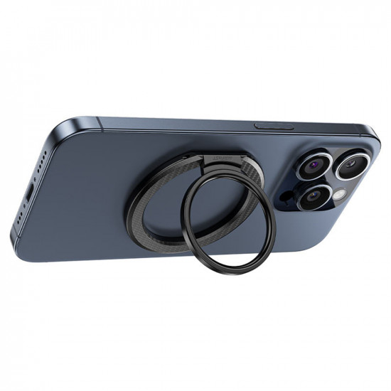 Acefast Phone Ring Holder (P1) MagSafe, Carbon Fiber Pattern, Foldable, 360° Rotating, Slim Design, N52 Magnets Black