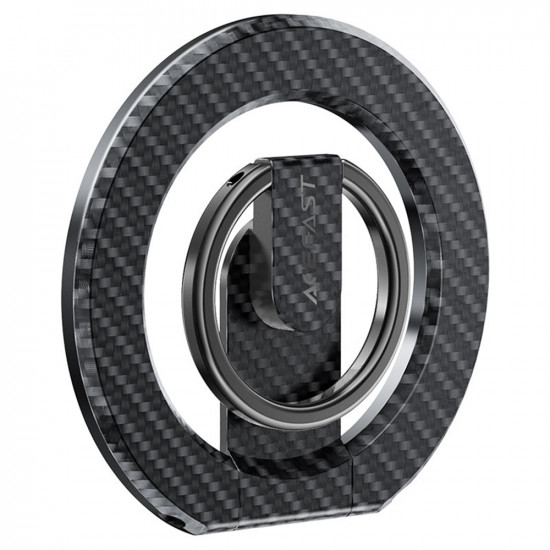 Acefast Phone Ring Holder (E25) MagSafe, Carbon Fiber Pattern, Foldable, 360° Rotating, Strong Magnets Black Acefast Phone Ring Holder (E25) MagSafe, Carbon Fiber Pattern, Foldable, 360° Rotating, Strong Magnets Black