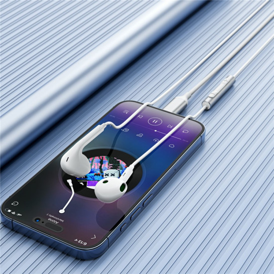 Acefast Wired Earphones (L7) Type C, Half In ear, with HD Microphone, Flexible, 1.2m White