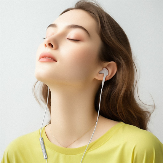 Acefast Wired Earphones (L7) Type C, Half In ear, with HD Microphone, Flexible, 1.2m White