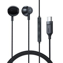 Acefast Wired Earphones (L2) Type C, Half In ear, with Microphone, Remote Control, Flexible Body, 1.2m Black Acefast Wired Earphones (L2) Type C, Half In ear, with Microphone, Remote Control, Flexible Body, 1.2m Black