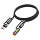 Acefast Data Cable (J6) Multifunction, Fast Charging, USB/USB C to Type C/Cigarette Lighter, 60W, 3A, 1.2m Black