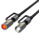 Acefast Data Cable (J4) Multifunction, Fast Charging, Type C/LED Light to Type C/Cigarette Lighter, 60W, 3A, 1.2m Black