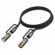 Acefast Data Cable (J4) Multifunction, Fast Charging, Type C/LED Light to Type C/Cigarette Lighter, 60W, 3A, 1.2m Black