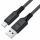 Acefast Data Cable (C17 04) USB to Type C, Fast Charging, 3A, Bend Resistant, Soft Silicone, 1.2m Black