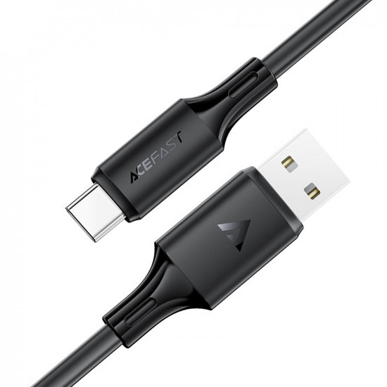Acefast Data Cable (C17 04) USB to Type C, Fast Charging, 3A, Bend Resistant, Soft Silicone, 1.2m Black