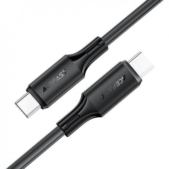 Acefast Data Cable (C17 03) Type C to Type C, Fast Charging, 60W, 3A, Bend Resistant, Soft Silicone, 1.2m Black