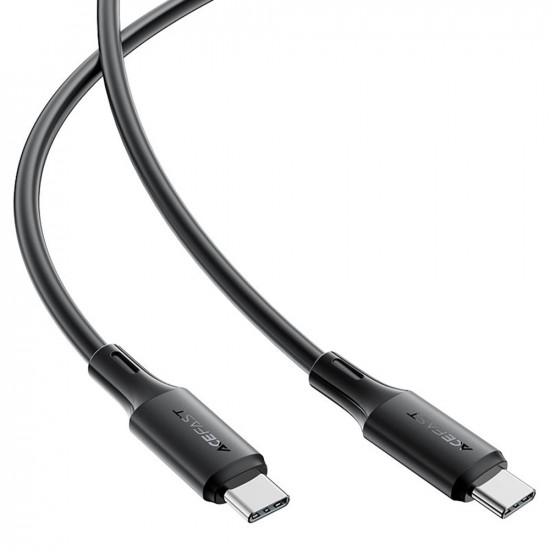 Acefast Data Cable (C17 03) Type C to Type C, Fast Charging, 60W, 3A, Bend Resistant, Soft Silicone, 1.2m Black