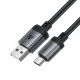 Acefast Data Cable (C20 04) USB to Type C, 3A, Fast Charging, Bend Resistant, Nylon Braid, 1.2m Black