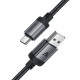 Acefast Data Cable (C20 04) USB to Type C, 3A, Fast Charging, Bend Resistant, Nylon Braid, 1.2m Black