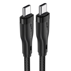 Acefast Data Cable (C8 03) Fast Charging, Type C to Type C, 60W, 3A, Nylon Braided, 25.000 Bends, 1.2m Black Acefast Data Cable (C8 03) Fast Charging, Type C to Type C, 60W, 3A, Nylon Braided, 25.000 Bends, 1.2m Black