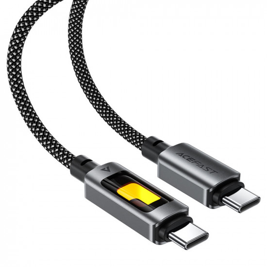 Acefast Data Cable (C21 03) Fast Charge, Type C to Type C, 60W, 3A, Colorful Gradient Lighting Effect, 1.2m Black Acefast Data Cable (C21 03) Fast Charge, Type C to Type C, 60W, 3A, Colorful Gradient Lighting Effect, 1.2m Black