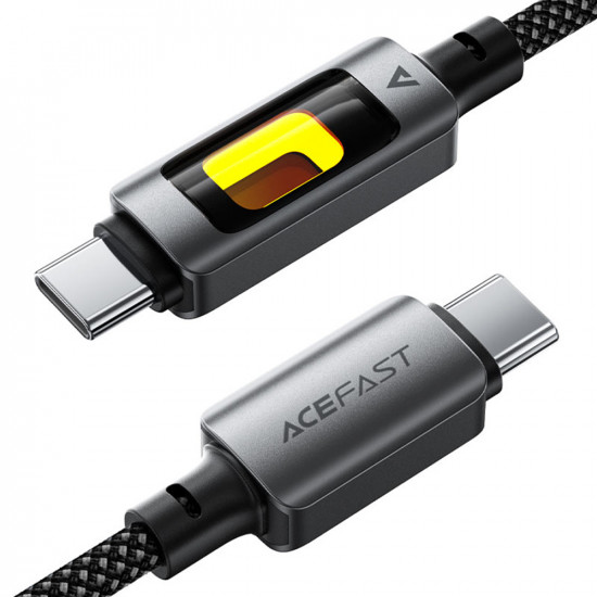 Acefast Data Cable (C21 03) Fast Charge, Type C to Type C, 60W, 3A, Colorful Gradient Lighting Effect, 1.2m Black Acefast Data Cable (C21 03) Fast Charge, Type C to Type C, 60W, 3A, Colorful Gradient Lighting Effect, 1.2m Black