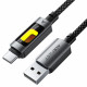 Acefast Data Cable (C21 04) Fast Charge, USB to Type C, 3A, Colorful Gradient Lighting Effect, Nylon Braid, 1.2m Black Acefast Data Cable (C21 04) Fast Charge, USB to Type C, 3A, Colorful Gradient Lighting Effect, Nylon Braid, 1.2m Black