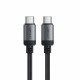 Acefast Data Cable (C20 03) USB C to Type C, 60W, 3A, Fast Charging, Bend Resistant, Nylon Braid, 1.2m Black