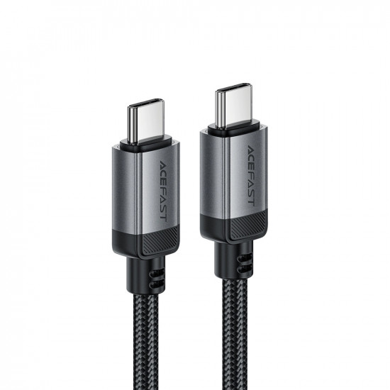 Acefast Data Cable (C20 03) USB C to Type C, 60W, 3A, Fast Charging, Bend Resistant, Nylon Braid, 1.2m Black