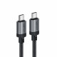 Acefast Data Cable (C20 03) USB C to Type C, 60W, 3A, Fast Charging, Bend Resistant, Nylon Braid, 1.2m Black