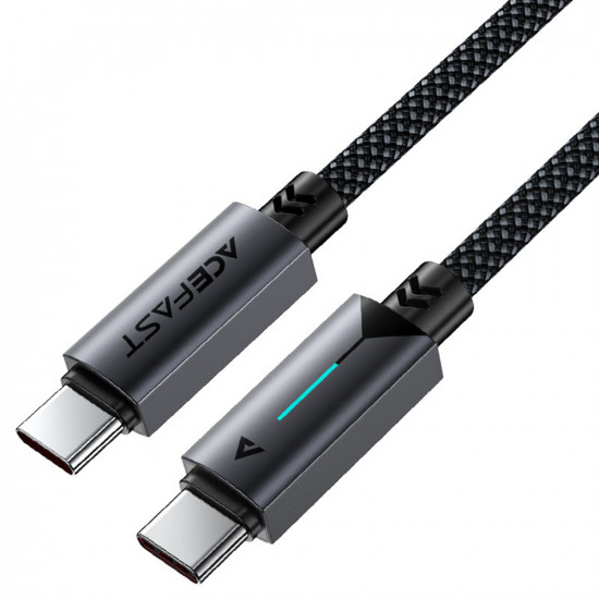 Acefast Data Cable (C19 03) Type C to Type C, Fast Charging, 60W, 3A, Bend Resistant, Nylon Braid, 1.2m Black