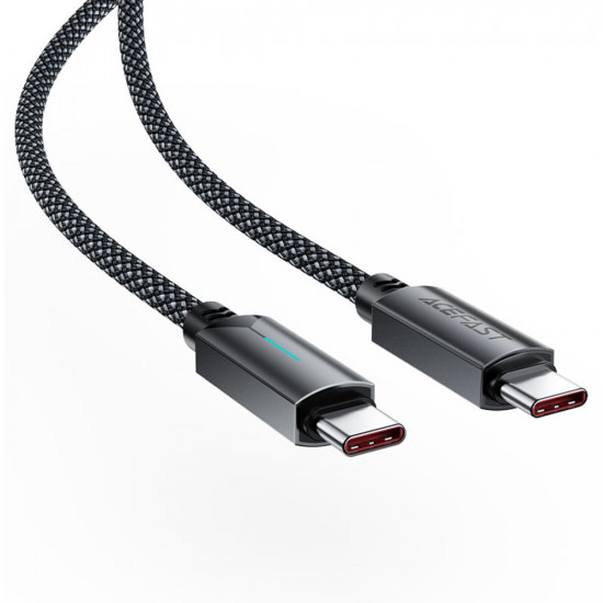 Acefast Data Cable (C19 03) Type C to Type C, Fast Charging, 60W, 3A, Bend Resistant, Nylon Braid, 1.2m Black