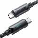 Acefast Data Cable (C19 03) Type C to Type C, Fast Charging, 60W, 3A, Bend Resistant, Nylon Braid, 1.2m Black