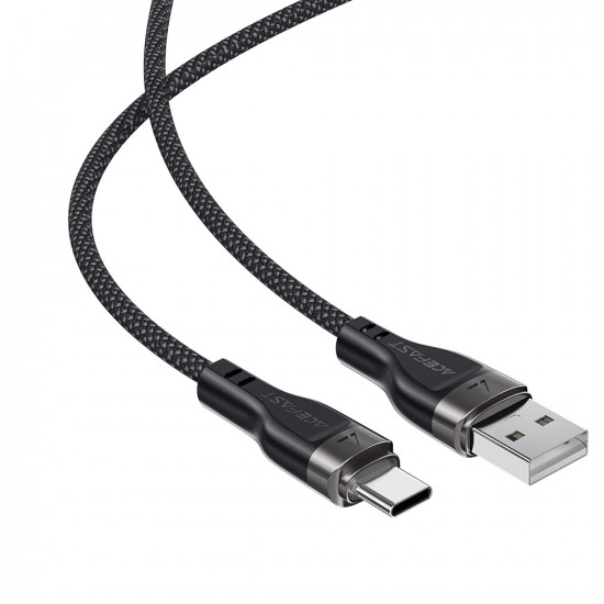 Acefast Data Cable (C11 04) Magnetic Winding, Fast Charging, USB to Type C, 3A, Adjustable Lenght, 1.2m Black