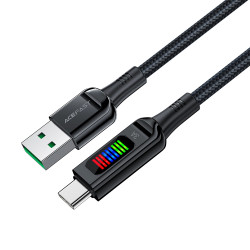 Acefast Data Cable (C7 04) USB to Type C, Fast Charging, 3A, Braided Nylon, 25.000 Bends, 1.2m Black Acefast Data Cable (C7 04) USB to Type C, Fast Charging, 3A, Braided Nylon, 25.000 Bends, 1.2m Black