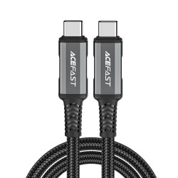 Acefast Data Cable (C1 09) SuperCharge, Audio Video, USB C to USB C, 40Gbps, 4K, 5A, 240W, PD3.1, USB4, 1m Gray / Black Acefast Data Cable (C1 09) SuperCharge, Audio Video, USB C to USB C, 40Gbps, 4K, 5A, 240W, PD3.1, USB4, 1m Gray / Black