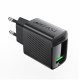 Acefast Wall Charger (A90) USB, 18W, GaN Technology, Quick Charger Black