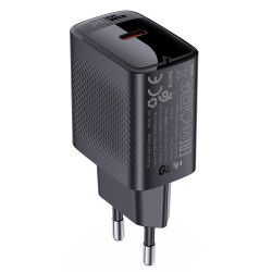 Acefast Wall Charger (A82) Type C, GaN Technology, PD20W, Supports Fast Charging Black Acefast Wall Charger (A82) Type C, GaN Technology, PD20W, Supports Fast Charging Black