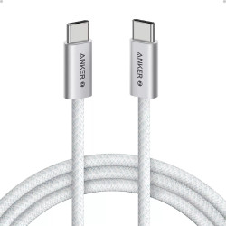 Anker Data Cable Zolo (A8060H21) Type C to Type C, Ultra Fast Charging, 240W, PD 3.1, Braided, Dirt Free, 1m White Anker Data Cable Zolo (A8060H21) Type C to Type C, Ultra Fast Charging, 240W, PD 3.1, Braided, Dirt Free, 1m White