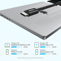 Anker Data Cable Zolo (A8060H21) Type C to Type C, Ultra Fast Charging, 240W, PD 3.1, Braided, Dirt Free, 1m White Anker Data Cable Zolo (A8060H21) Type C to Type C, Ultra Fast Charging, 240W, PD 3.1, Braided, Dirt Free, 1m White