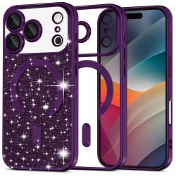 Techsuit Luxury Glitter MagSafe iPhone 17 Pro Max Deep Purple