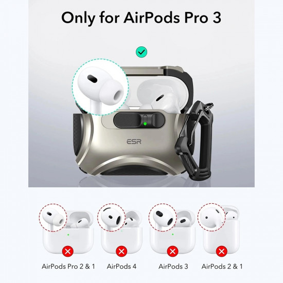 ESR Cyber FlickLock HaloLock Apple AirPods Pro 3 Titanium