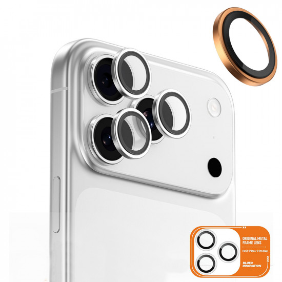 Blueo Original Metal Frame Lens Glass iPhone 17 Pro / iPhone 17 Pro Max Orange Blueo Original Metal Frame Lens Glass iPhone 17 Pro / iPhone 17 Pro Max Orange