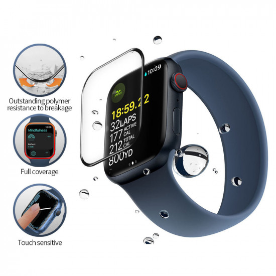 Blueo High Molecule Screen Protector with Dust Removal Locator Apple Watch 4/5/6/SE/SE 2 (40mm) Black