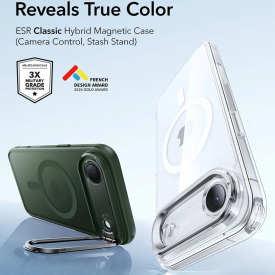 ESR Classic Hybrid HaloLock Kickstand iPhone 17 Air Frosted Green ESR Classic Hybrid HaloLock Kickstand iPhone 17 Air Frosted Green