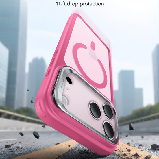 ESR Classic Hybrid HaloLock Kickstand iPhone 17 Pro Max Frosted Pink