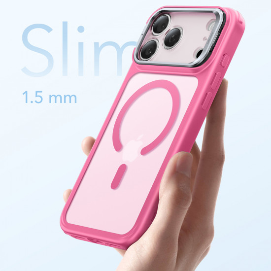 ESR Classic Hybrid HaloLock Kickstand iPhone 17 Pro Max Frosted Pink