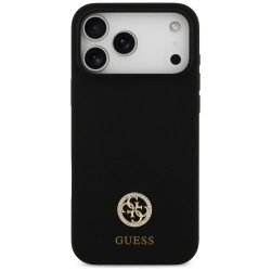 Guess Silicone Logo Strass 4G MagSafe (GUHMP17XM4DGPK) iPhone 17 Pro Max Black