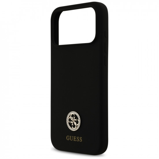 Guess Silicone Logo Strass 4G MagSafe (GUHMP17XM4DGPK) iPhone 17 Pro Max Black