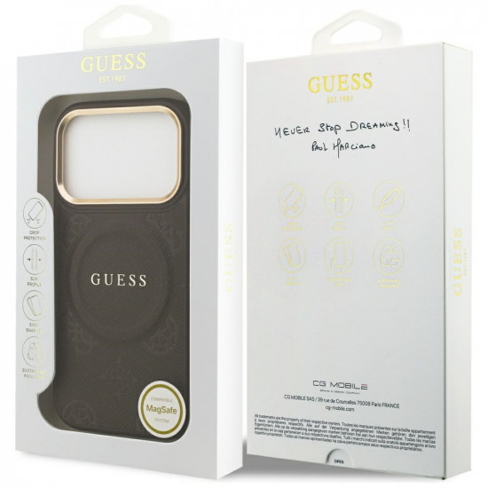 Guess Peony Hot Stamp MagSafe (GUHMP17LPSAMSECW) iPhone 17 Pro Brown