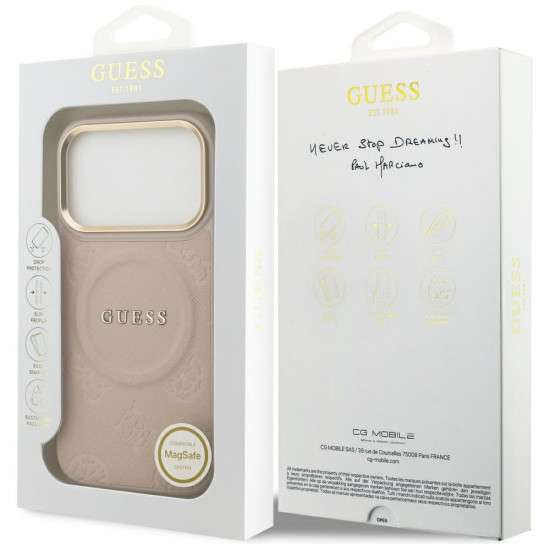 Guess Peony Hot Stamp MagSafe (GUHMP17LPSAMSECP) iPhone 17 Pro Pink Guess Peony Hot Stamp MagSafe (GUHMP17LPSAMSECP) iPhone 17 Pro Pink