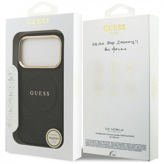 Guess Peony Hot Stamp MagSafe (GUHMP17LPSAMSECK) iPhone 17 Pro Black